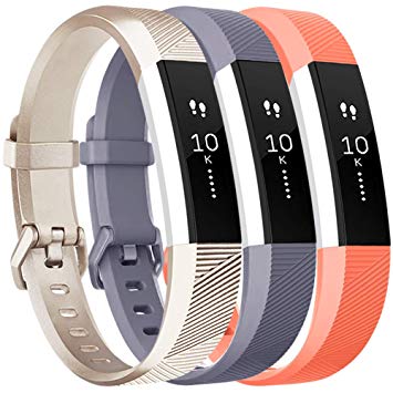 Vancle Replacement Bands Compatible with Fitbit Alta HR and Fitbit Alta (3 Pack), Newest Sport Replacement Wristbands with Secure Metal Buckle for Fitbit Alta HR/Fitbit Alta