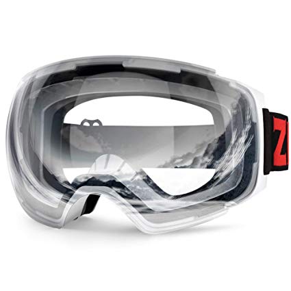 Zionor X4 Ski Snowboard Snow Goggles Magnet Dual Layers Lens Spherical Design Anti-Fog UV Protection Anti-Slip Strap for Men Women