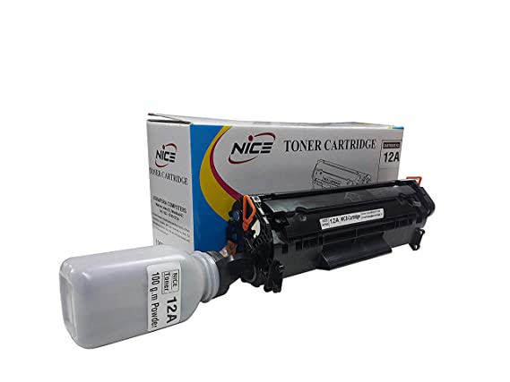 Nice Easy Refill 12A Q2612A Toner Cartridge with 1 Bottle 12A Powder for Laserjet 1020, 1010, 1012, 1018, 1022, 1022, 3015, 3050, 3052, 3055, 1015, 3030, m1005, m1319f (Black)