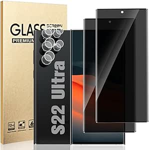 LETANG [2 2 Pack] Galaxy S22 Ultra 5G Privacy Tempered Glass Screen Protector   Camera Lens Film [9H Hardness] [ 3D Full Coverage] [Anti-Fingerprints] for Samsung Galaxy S22 Ultra(6.8 Inch)