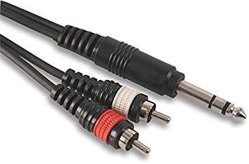 PRO 6.35mm 1/4" STEREO TRS JACK PLUG to 2 x RCA PHONO Plugs 30cm 1.2m 3m 5m Lead - Cable Length 1.2 METRES
