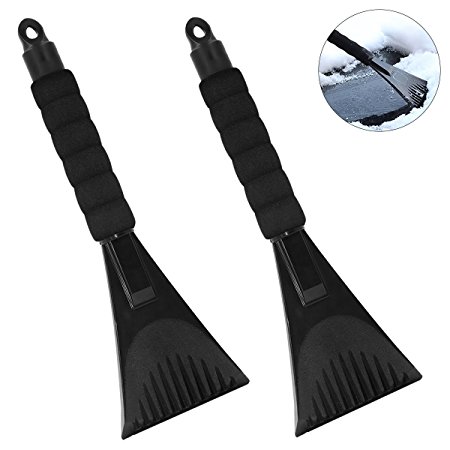 2 Pack Snow Ice Scraper Removal for Car with Foam Handle,Heavy-duty Frost and Snow Removal for Car Windshield and Window