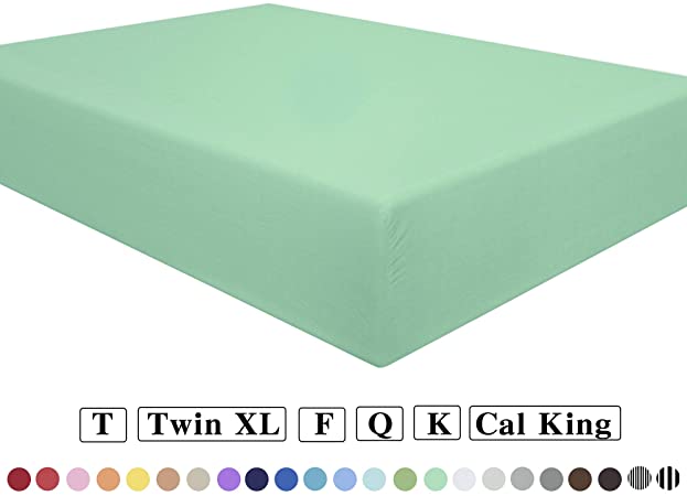 NTBAY Microfiber Queen Fitted Sheet, Wrinkle, Fade, Stain Resistant Deep Pocket Bed Sheet, Mint