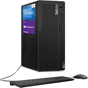 Lenovo ThinkCentre M80t Gen 3 Business Desktop, Intel Hexa-Core i5-12500, 32GB RAM, 2TB SSD, HDMI, DP, Type-C, Support 2-Monitor 4K, DVD-RW, Wired Keyboard & Mouse, Wi-Fi 6, Windows 11 Pro