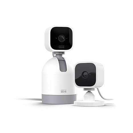 Blink Mini Pan-Tilt (1 Camera)   Blink Mini (1 Camera) | Indoor plug-in smart security camera, HD day and night video, two-way audio, easy setup, Alexa enabled, Blink Subscription Plan Free Trial