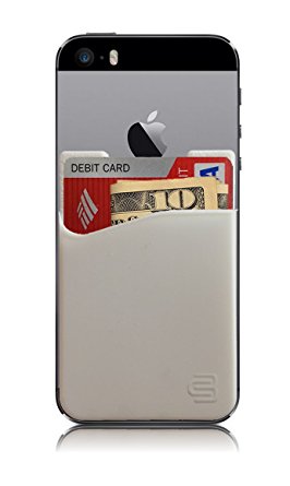 CardBuddy Stick On Card Holder Wallet, Credit Card Phone Wallet Case for any iPhone or Android (White)