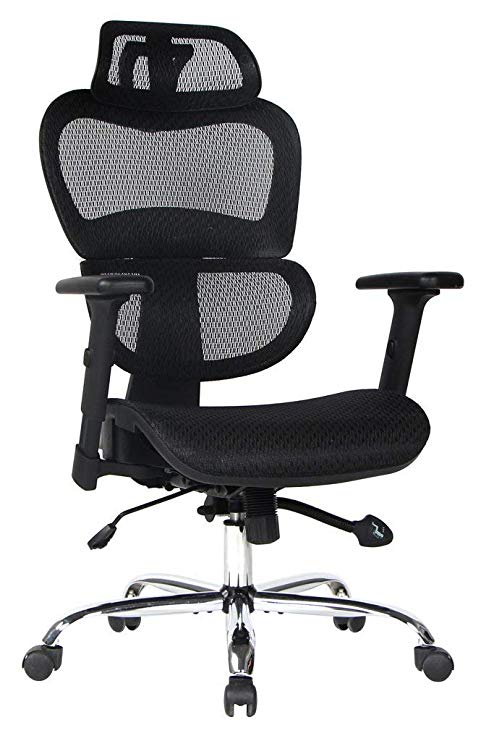 VIVAOFFICE High Back Mesh Executive Chair with Adjustable Headrest and Armrest