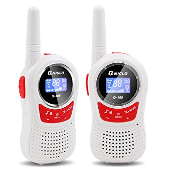 Qniglo Q168 Kids Walkie Talkies ,22 Channel FRS/GMRS Walky Talky 3 Miles Long Range 2-way radio (Pack of 2, White)
