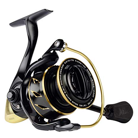 KastKing Sharky III Fishing Reel - New 2018 Spinning Reel - Carbon Fiber 39.5 LBs Max Drag - 10 1 Stainless BB for Saltwater or Freshwater - Oversize Shaft - Super Value!