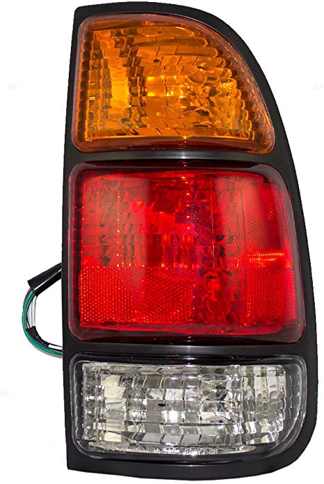 Passengers Taillight Tail Lamp with Amber-Red-Clear Lens Replacement for Toyota Pickup Truck Standard/Access Bed 815510C010