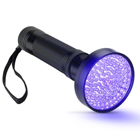 Cymas Ultraviolet Flashlight, 100 LED Blacklight, Pet Urine Stain Bug Detector & Scorpions Hunting