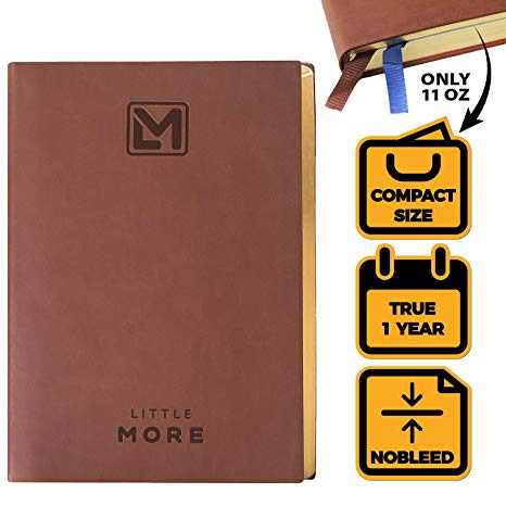 A5 Planner 2018 - Personal Daily Weekly Monthly Yearly Planner 2018/2019 - Undated Dotted Hardcover Leather Notebook Journal - Life Schedule Agenda Calendar Planner Organizer for Men Women (No Dates)