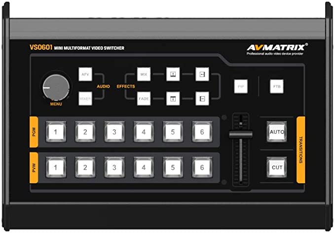 AVMATRIX VS0601 4×SDI and 2×HDMI inputs Mini 6CH SDI/HDMI Multi-Format Video Switcher with GPIO Interface for Live Tally System