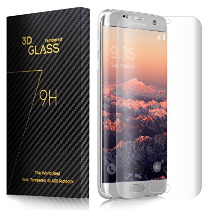 Emelon Galaxy S7 Edge Screen Protector, [Full Coverage] tempered glass with ultra-thin and tough protection for Samsung Galaxy S7 Edge