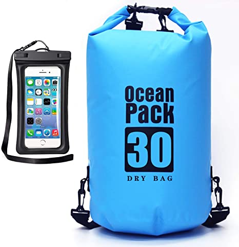 MR LION Floating Waterproof Dry Bag 10L/20L/30L, Roll Top Dry Sack Keeps Gear Dry for Kayaking, Rafting, Boating, Swimming, Camping, Hiking, Fishing, Beach with Waterproof Phone Case