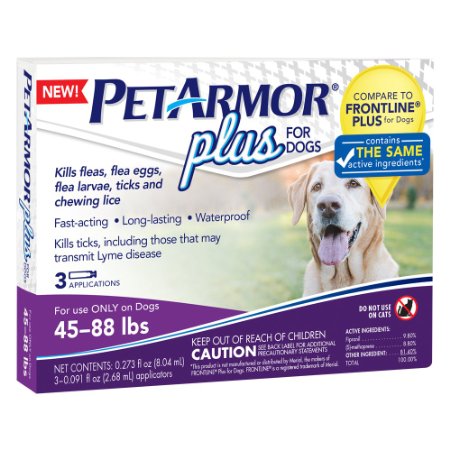 PetArmor 3 Count Plus for Dogs Flea and Tick Squeeze-On