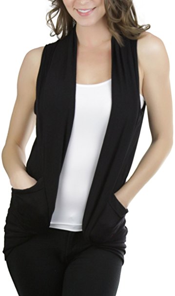 ToBeInStyle Women’s Sleeveless Open Front Cardigan