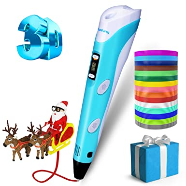 3D Pen for Kids,3D Doodler Pen Kit, Professional 3D Printing Drawing Pen with LED Display and USB Charging, Easy Safe Creative 3D Writing Printer Educational Gift for kids Adults, Include 12 Colors PLA Filament Refills