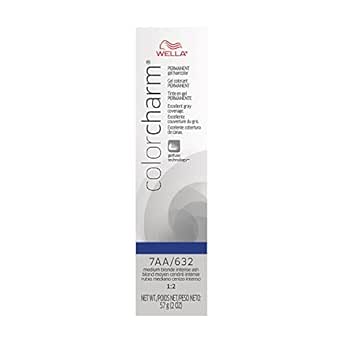 WELLA colorcharm Permanent Gel, Hair Color for Gray Coverage, 7AA Medium Ash Blonde