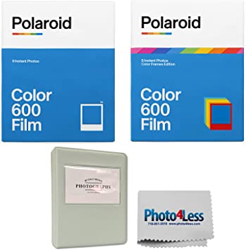 Polaroid Color Film for 600 Color Frame   Polaroid Color Film for 600 (8 Exposures)   Photo Album for Wide Prints Holds 32 Prints   Cloth