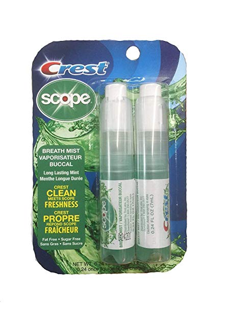 Crest Breath Mist With Scope Long Lasting Mint 2 7mL Bottles