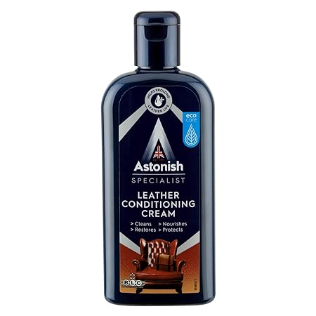 Astonish Specialist Leather Conditioing Cream, 250ml | Cleans, Nourishes, Restores & Protects | For Car Seats, Couch, Sofa, Office Chair, Bags, Jackets & many more