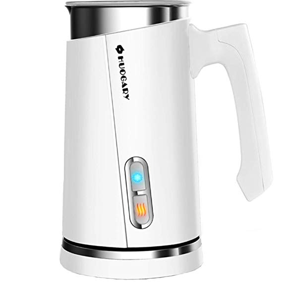 Milk Frother, Huogary Stainless Steel Milk Steamer with Hot & Cold Milk Functionality, Automatic Foam Maker For Coffee, Latte, Cappuccino, Electric Milk Warmer, Silent Operation