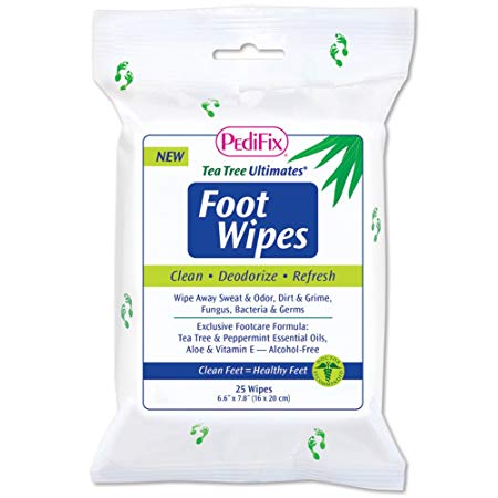 Tea Tree Foot Wipes - Soothing Wipes Infused w/ Aloe Vitamin E & Tea-Tree
