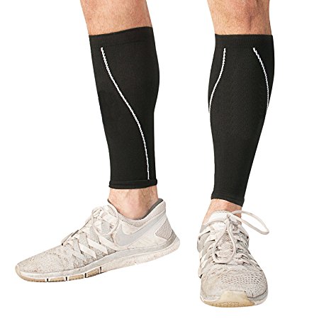 Bitly Graduated Calf Compression Sleeve – Improved Leg Circulation & Pain Relief for Runners, Athletes & More - Lifetime Warranty