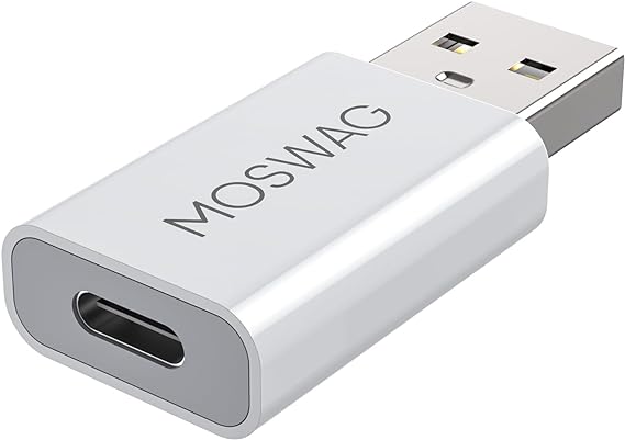 MOSWAG USB C Female to USB Male Adapter, USB C to USB Adapter Compatible with Apple MagSafe Charger, Watch Series Ultra/8/7/se, iMac, MacBook Pro, MacBook, Laptops, PC, Computers and More