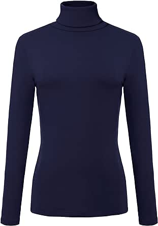 Urban CoCo Women's Turtleneck Slim Fitted Long Sleeve Sweatshirt Active Base Layer Tops Shirts