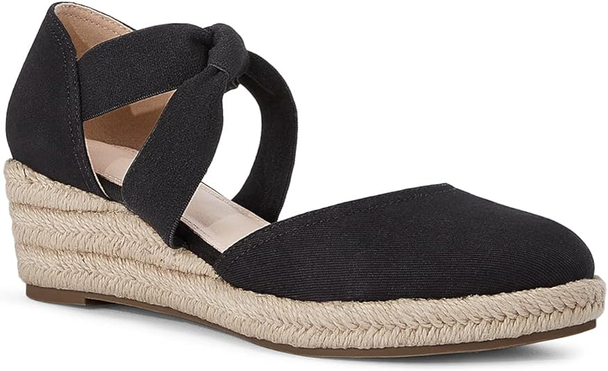 Juliet Holy Womens Espadrille Wedges Sandals Platform Bohemian Slip-ons Elastic Strap Knotted Canvas Shoes