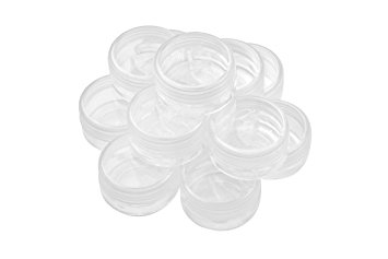 SE 87440BB Clear Round Plastic Storage Containers with Screw-On Lids (Set of 12)