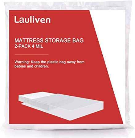 Lauliven 2-Pack Mattress Bag for Moving - California King/King Size Mattress Storage Bag - 4 Mil Extra Thick Heavy Duty Mattress Protection Cover - 94 x 96 Inch
