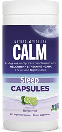 Natural Vitality Calm Sleep Capsules, Gluten Free, Non-GMO, 120 Capsules (Package May Vary)