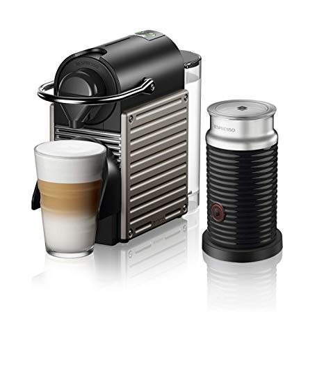 Nespresso Pixie Coffee Machine by Breville with Aeroccino - (BEC460TTN1BUC1), Titan