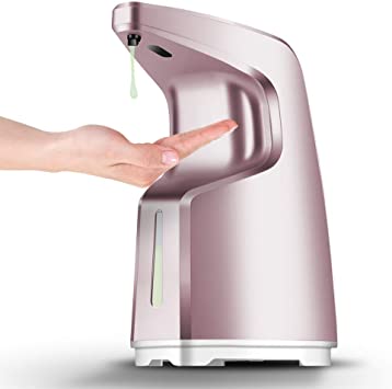 CasaTimo Automatic Soap Dispenser, Touchless Hand Sanitizer/Alcohol Dispenser, Hands-Free, Motion Sensor, 450 ml, Adjustable, Countertop/Wall Mounted, for Kitchen, Bath, Office, Hospital, Rose Pink
