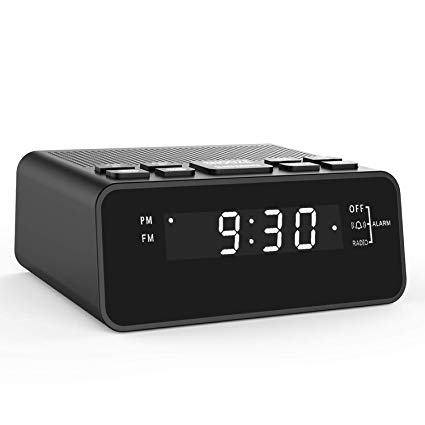 Alarm Clock Radio, Digital FM Radio Alarm Clock for Bedroom … (Black)