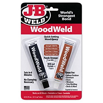 J-B Weld 8251 WoodWeld Quick Setting Wood Epoxy Adhesive - 1.52 oz