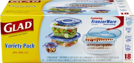 Glad Food Storage Containers, Variety Pack, 18 Count