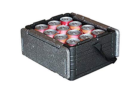 Flip-Box Mini Iceless Insulation Box Grey - Fits 12 Cans, Collapsible, Lightweight, Portable – Great for a Lunch Box, Parties, Picnics, Camping, Beach, Tailgating, Fishing, Hunting, Boating and More!