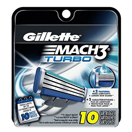 Gillette Mach3 Turbo Cartridges, 10 Count