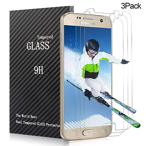 Samsung Galaxy S7 Screen Protector,AOFU Tempered Glass 3D Touch Compatible,9H Hardness,Bubble(3Pack) 03