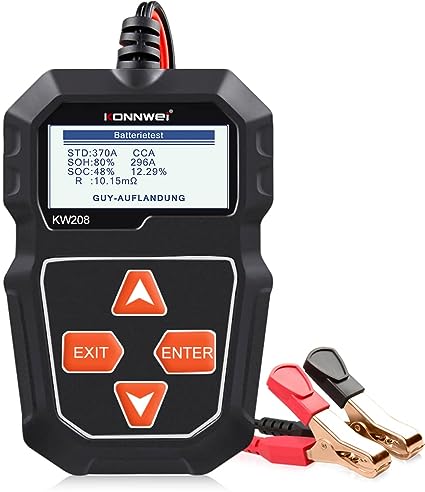 Car Battery Tester 12V, KONNWEI KW208 100-2000 CCA Battery Load Tester Auto Cranking and Charging System Test Scan Tool Digital Battery Alternator Analyzer for Car Truck Marine Motorcycle SUV Boat
