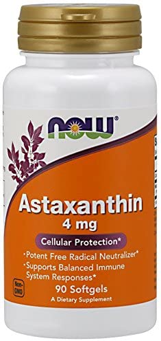 Now Foods Astaxanthin Softgels, 4 mg, 90 Count (Pack of 2)