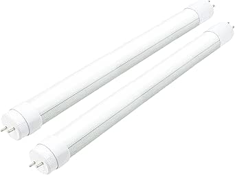 WYZM 2PCS F15T8 LED Tube Light,120V,7W,18" Length,5500K Daylight White,Rotatable End Caps,Frosted Cover,18 Inch LED Tube Light, F15T8 LED replacement for Bulb.