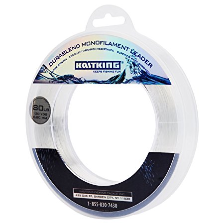 KastKing DuraBlend Monofilament Leader Line - Premium Saltwater Mono Leader Materials - Big Game Spool Size 120Yds/110M - Great Substitute for Fluorocarbon Leader Line - ICAST Award Winning Brand