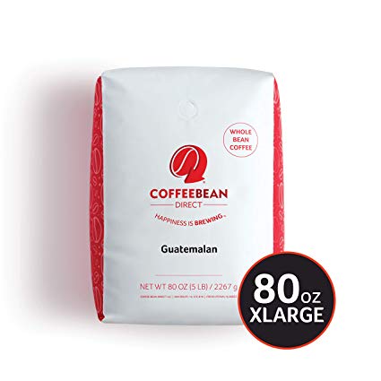Coffee Bean Direct Guatemalan, Whole Bean Coffee, 5-Pound Bag