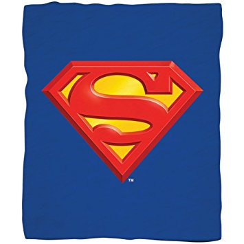 Superman Emblem Luxury Fleece Throw Blanket with Sewn edge Super Soft 50" x 60" 100% Polyester Fiber