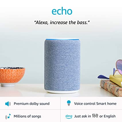 Amazon Echo (3rd Gen) – Improved sound, powered by Dolby (Blue)